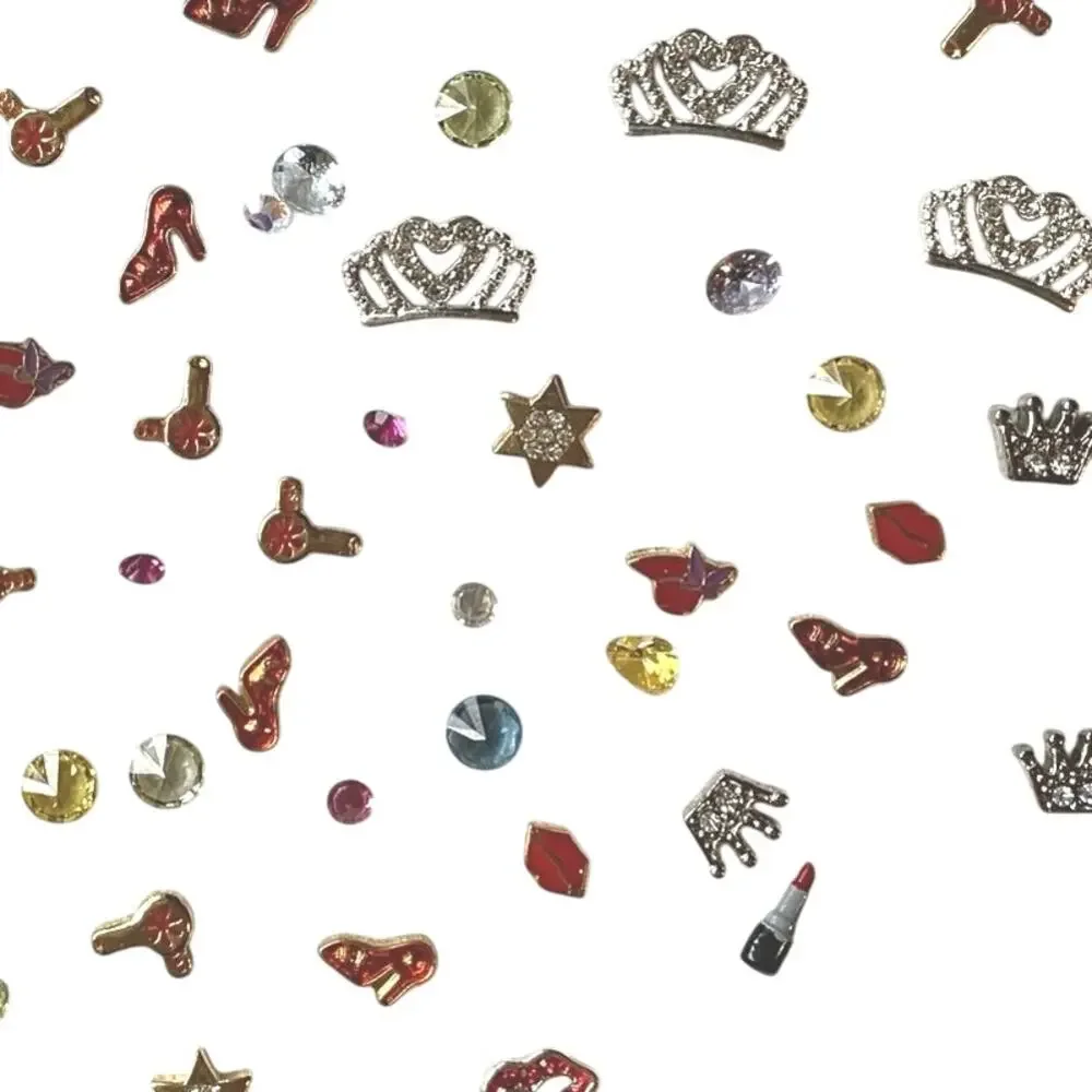 60+ Pcs Floating Locket Charms Glam Girl Queen Princess Shine Crown Beauty Bling
